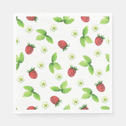 Picnic Tellers - Erdbeeren Serviette (Vorderseite)