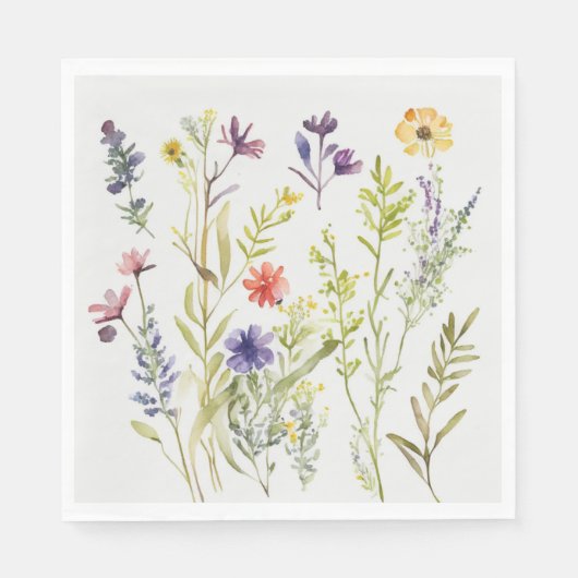 Picnic Tellers - Hübsche Wildblumen Serviette (Vorderseite)