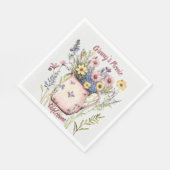 Picnic Tellers - Hübsche Wilde Blume & Vase Serviette (Ecke)