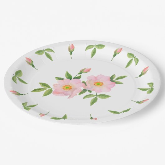 Picnic Tellers - Rosehips Pappteller (Schrägansicht)