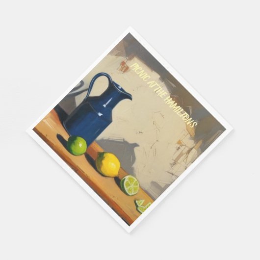 Picnic Tellers - Rustic Jug Italianate Limes Serviette (Ecke)