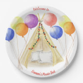 Picnic Tellers - Zelte & Balloons Personalisiert Pappteller (Vorderseite)