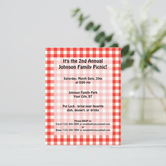 Picnic Time Einladung (Stehend Vorderseite)