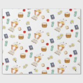 Picnic Time Mochi Reading a book white  Geschenkpapier (Flach)