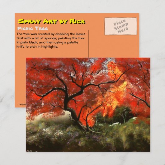 Picnic Tree Postkarte (Vorne/Hinten)