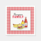 Picnic Watercolor Hamburger Hotdog Cute Serviette (Vorderseite)