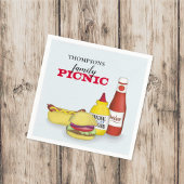 Picnic Watercolor Hamburger Hotdog Cute Serviette