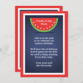 Picnic Watermelon 4. Juli Party Einladungen (Vorne/Hinten)