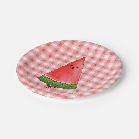 Picnic Watermelon Pappteller (Schrägansicht)