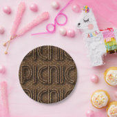Picnic Wicker Look Typografy Paper Party Teller (Party)