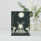 Picnic With Deer Postkarte (Stehend Vorderseite)