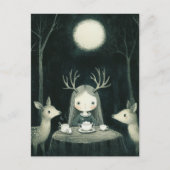 Picnic With Deer Postkarte (Vorderseite)