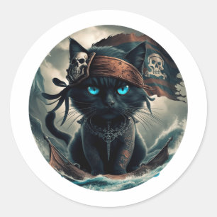 Pico Art Funny Abstrakt Cat Runder Aufkleber