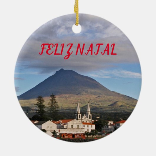 Pico Azores Panoramic Christmas Ornament (Hinten)