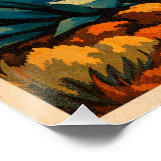 Pico de Orizaba, Mexico, in a classic retro Poster (Ecke)