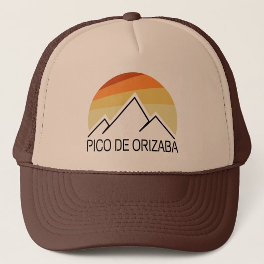 Pico de Orizaba Mexico Retro Truckerkappe (Vorderseite)
