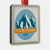 Pico de Orizaba Mexico Stars Moon Ornament Aus Metall (Rechts)