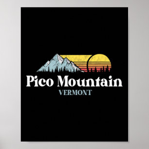 Pico Mountain Vermont Skifahren Snowboarden Wander Poster