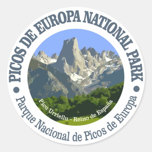 Picos de Europa Nationalpark Runder Aufkleber (Vorderseite)