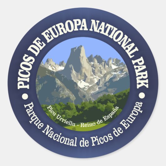 Picos de Europa Nationalpark Runder Aufkleber (Vorderseite)
