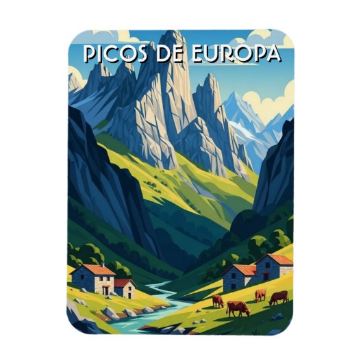 PIcos de Europa Spain Travel Magnet (Vertikal)