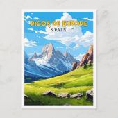 Picos de Europe Spanien Vintage Illustration Postkarte (Vorderseite)