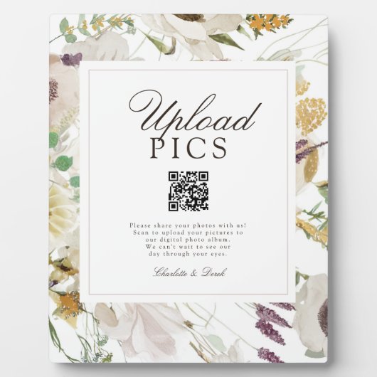  PICS HAPPEN! Modern Spring Wedding QR CodeGallery Fotoplatte (Vorderseite)