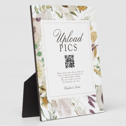  PICS HAPPEN! Modern Spring Wedding QR CodeGallery Fotoplatte (Seite)