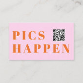 Pics happen! Photo, QR-Code, Wedding Begleitkarte (Vorderseite)
