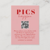 Pics happen! Photo, QR-Code, Wedding Begleitkarte (Vorderseite)
