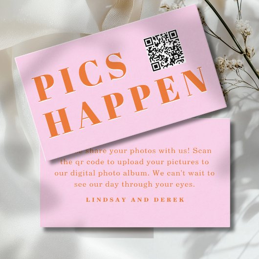 Pics happen! Photo, QR-Code, Wedding Begleitkarte