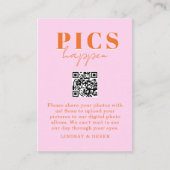 Pics happen! Photo, QR-Code, Wedding Begleitkarte (Vorderseite)