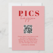PICS HAPPEN! QR-Code Blush Rot Hochzeitsgalerie (Vorderseite)