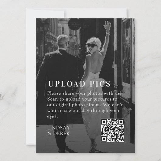PICS HAPPEN!QR Code Bold Trending Photo Wedding (Vorderseite)
