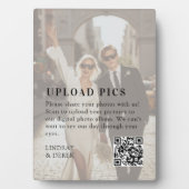 PICS HAPPEN!QR Code Bold Wedding Photo Gallery Fotoplatte (Vorderseite)