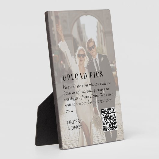 PICS HAPPEN!QR Code Bold Wedding Photo Gallery Fotoplatte (Seite)