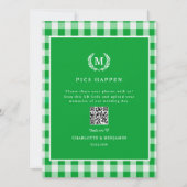 PICS HAPPEN!QR Code Green Gingham Wedding Gallery (Vorderseite)