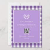 PICS HAPPEN!QR Code Lila Gingham Wedding Gallery (Vorderseite)