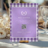 PICS HAPPEN!QR Code Lila Gingham Wedding Gallery