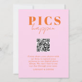 PICS HAPPEN! QR Code Pink Orange Wedding Gallery  (Vorderseite)