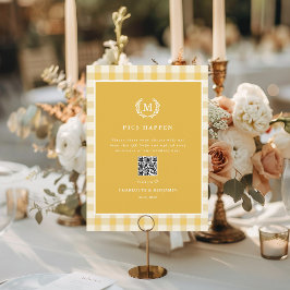 PICS HAPPEN!QR Code Yellow Gingham Wedding Gallery