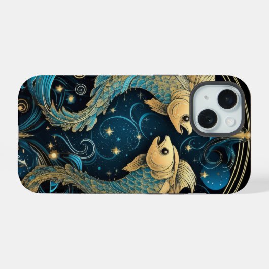 Picses Zodiac iPhone 15 Hülle (Rückseite (Horizontal))