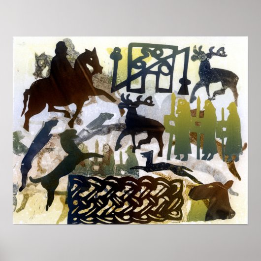 Pictische Symbole und Schnüren Poster (Vorne)