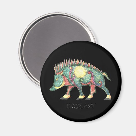 Pictish Boar Sun Magnet (Vorderseite/Rückseite)