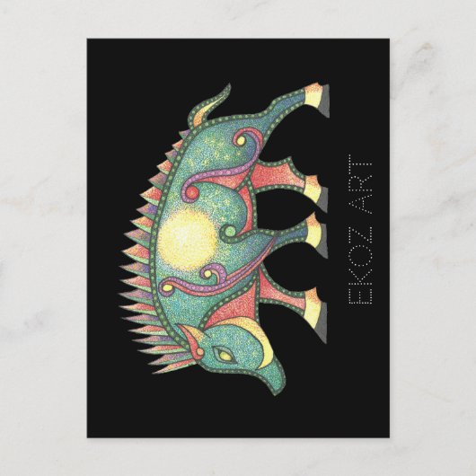 Pictish Boar Sun Postkarte (Vorderseite)