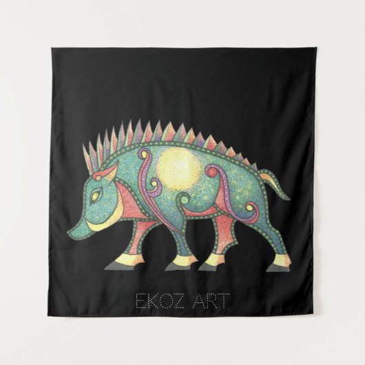 Pictish Boar Sun Wandteppich (Vorderseite)