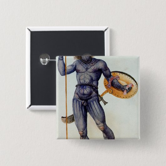 Pictish Mann, der ein Schild hält Button (Vorne & Hinten)