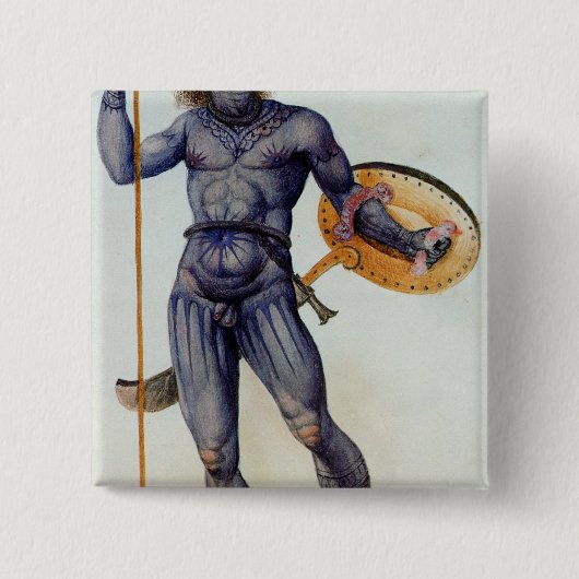 Pictish Mann, der ein Schild hält Button (Vorderseite)
