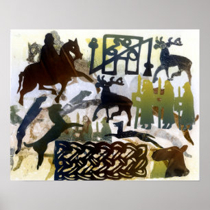 Pictish Symbole und Schnüren Poster