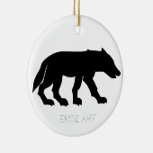 Pictish Wolf Cutout Keramik Ornament (Rechts)